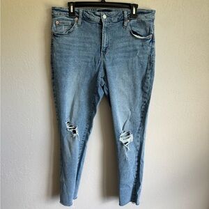 Gap Light Wash Blue Denim Universal Legging Skinny Distressed Jeans Womens 33